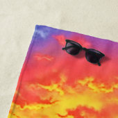 Sunset Mountain Lake Majesty Art Strandlaken (In situ)