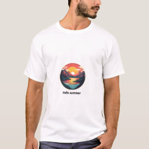 Sunset Mountain Landscape T-Shirt – Natuur Adventu