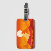 Sunset Mountain Peaks Landschapsillustratie Bagagelabel (Voorkant (verticaal))