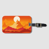 Sunset Mountain Peaks Landschapsillustratie Bagagelabel (Voorkant (horizontaal))