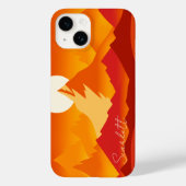 Sunset Mountain Peaks Landschapsillustratie Case-Mate iPhone Case (Achterkant)