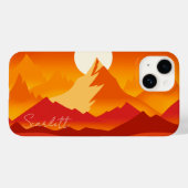 Sunset Mountain Peaks Landschapsillustratie Case-Mate iPhone Case (Achterkant (horizontaal))