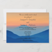 Sunset Mountain Powder Blue Wedding Kaart (Voorkant)