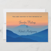 Sunset Mountain Powder Blue Wedding Kaart (Voorkant)