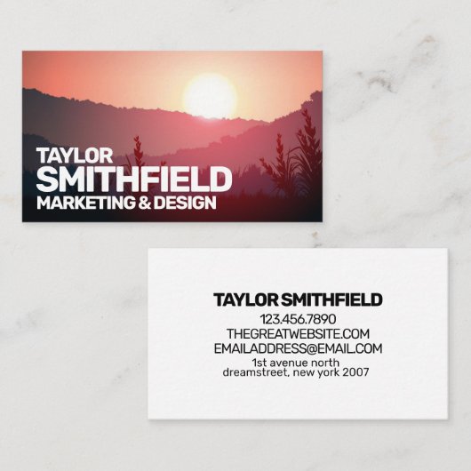Sunset Mountain Range Adventure Visitekaartje (Voorkant / Achterkant)