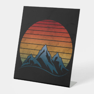 SUNSET MOUNTAIN RECLAMEBORD MET VOETSTUK