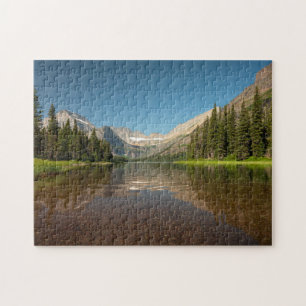 Sunset Mountain Reflection   Nationaal park Glacie Legpuzzel