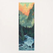 Sunset Mountain River Avontuur Yoga Mat (Voorkant)