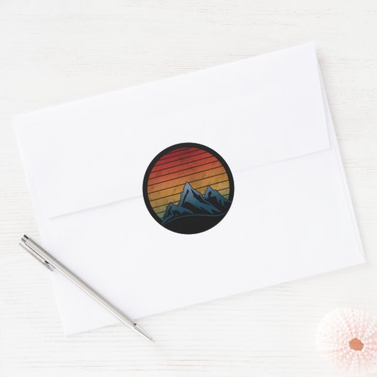 SUNSET  MOUNTAIN RONDE STICKER (Envelop)