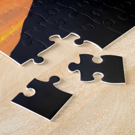 Sunset Mountain Silhouette Legpuzzel (Zijkant)