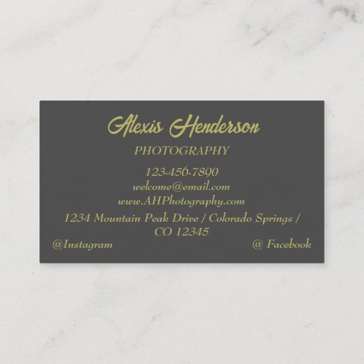 Sunset Mountain Silhouette Visitekaartje (Achterkant)