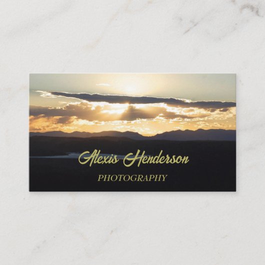 Sunset Mountain Silhouette Visitekaartje (Voorkant)