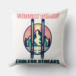 Sunset Mountain Ski Adventure Kussen