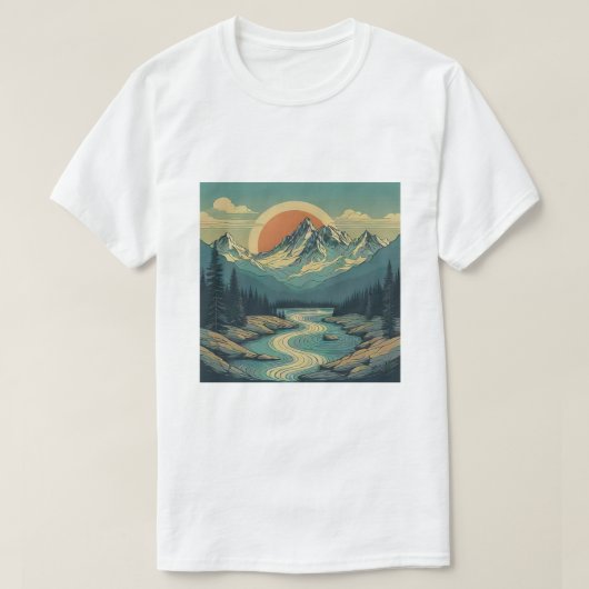 Sunset Mountain T-shirt Design (Design voorkant)