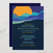 SUNSET & MOUNTAINES Bar Bat Mitzvah Invitation Kaart (Voorkant / Achterkant)
