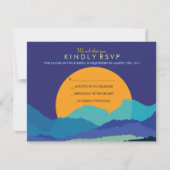 SUNSET & MOUNTAINES Bar Bat Mitzvah Reply Card RSVP Kaartje (Voorkant)