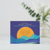 SUNSET & MOUNTAINES Bar Bat Mitzvah Reply Card RSVP Kaartje (Staand voorkant)