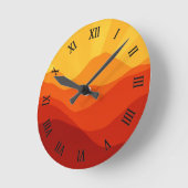Sunset Mountains Banner Ronde Klok (Hoek)