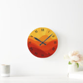Sunset Mountains Banner Ronde Klok (Huis)