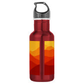 Sunset Mountains Banner Waterfles (Achterkant)