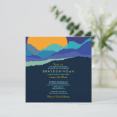 SUNSET & MOUNTAINS Bar Bat Mitswa Uitnodiging (Staand voorkant)