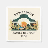  Sunset Mountains Camping Familiereünie Servet (Voorkant)