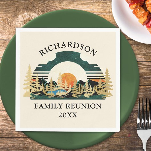  Sunset Mountains Camping Familiereünie Servet