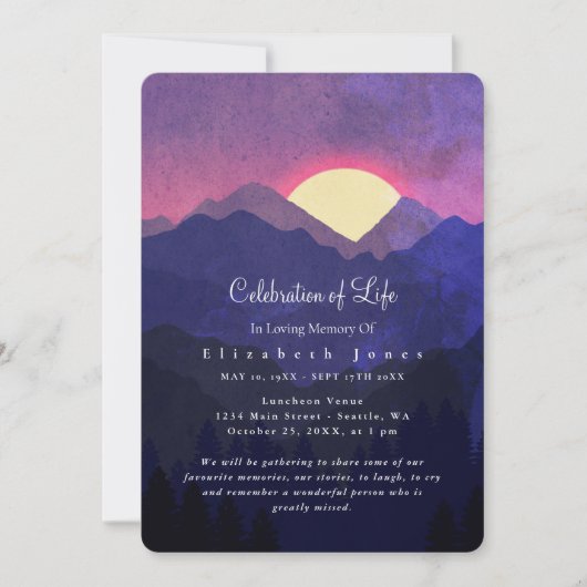 Sunset Mountains Celebration of Life Funeral (Voorkant)