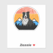 Sunset Mountains en Forest Border Collie Sticker (Vel)