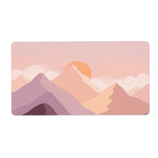 Sunset Mountains Etiket (Voorkant)