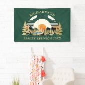 Sunset Mountains Groene Familie Reünie Spandoek (Insitu)