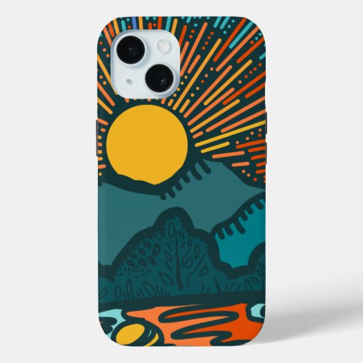 Sunset Mountains Hoesje-Mate iPhone case (Achterkant)