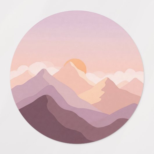 Sunset Mountains Labels (Design 1)