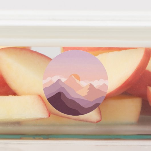 Sunset Mountains Labels (Aangebracht)