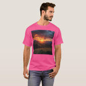 Sunset Mountains Landschap Bergen Landschap Muur T-shirt (Voorkant volledig)