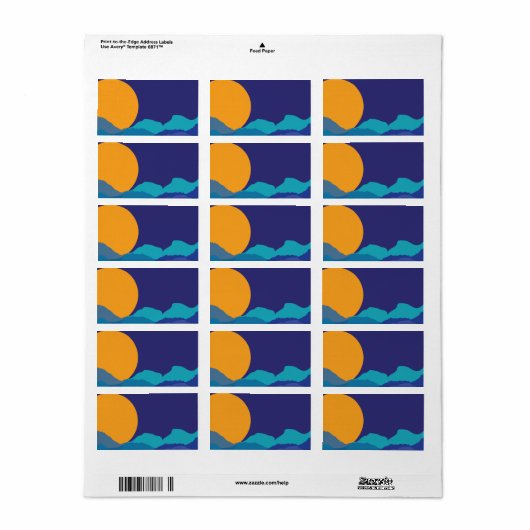 SUNSET & MOUNTAINS Print je eigen label (Full Sheet)