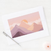 Sunset Mountains Rechthoekige Sticker (Envelop)
