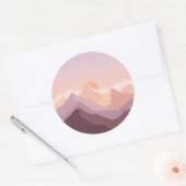 Sunset Mountains Ronde Sticker (Envelop)