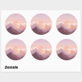 Sunset Mountains Ronde Sticker (Vel)