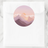 Sunset Mountains Ronde Sticker (Tas)