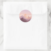 Sunset Mountains Ronde Sticker (Tas)