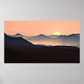 Sunset Mountains Silhouette Poster (Voorkant)