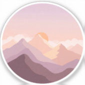Sunset Mountains Sticker (Voorkant)