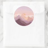 Sunset Mountains Vierkante Sticker (Tas)