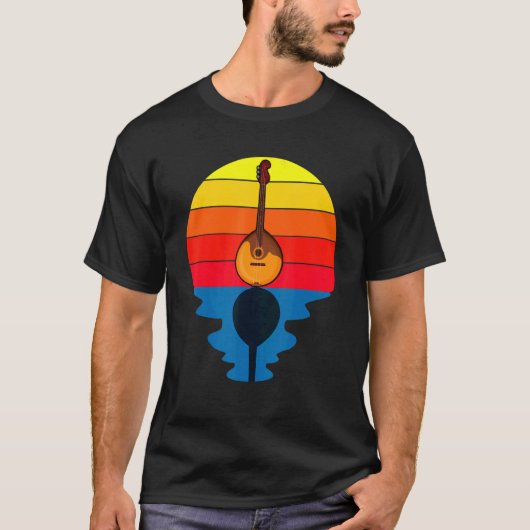 Sunset Music String Instrument Mandolin T-shirt (Voorkant)