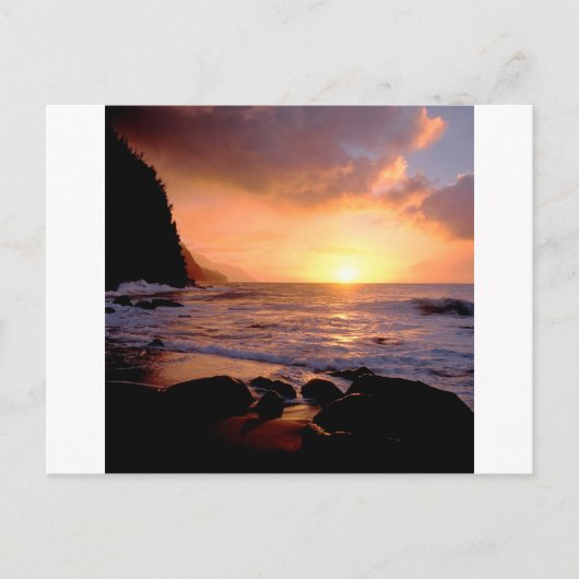 Sunset Na Pali Coast Hawaii Briefkaart (Voorkant)