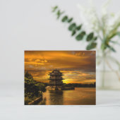 Sunset nabij Yixing briefkaart (Staand voorkant)