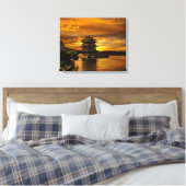 Sunset nabij Yixing canvasprint Canvas Afdruk (Insitu (Slaapkamer))