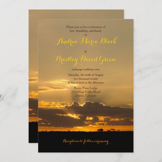 Sunset Namibië Africa Landscape Weduwschap Kaart (Voorkant / Achterkant)