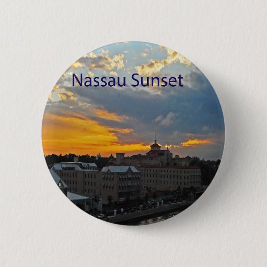 Sunset, Nassau Bahamas Ronde Button 5,7 Cm (Voorkant)